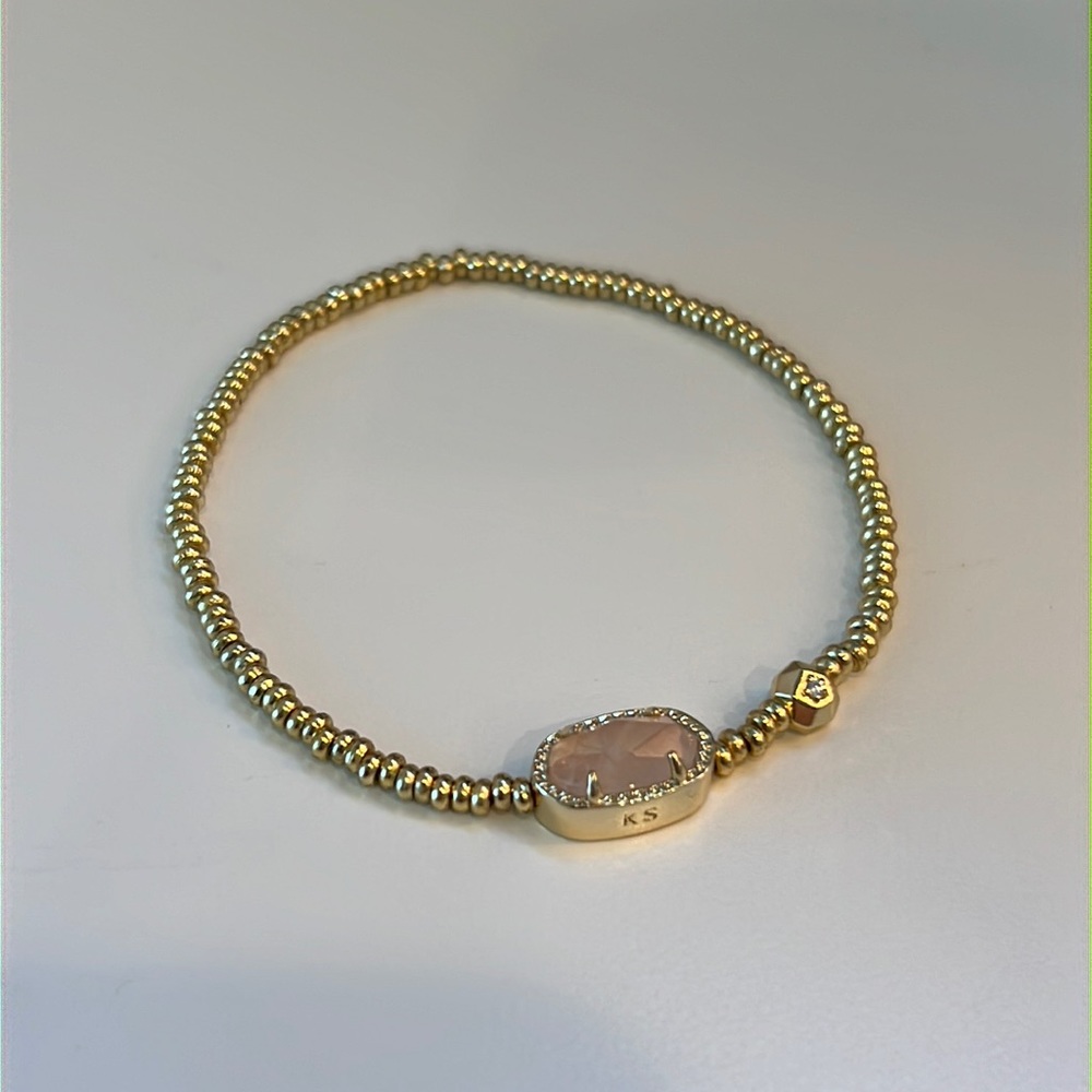 Kendra Scott Gold Rose Quartz Stretch Bracelet